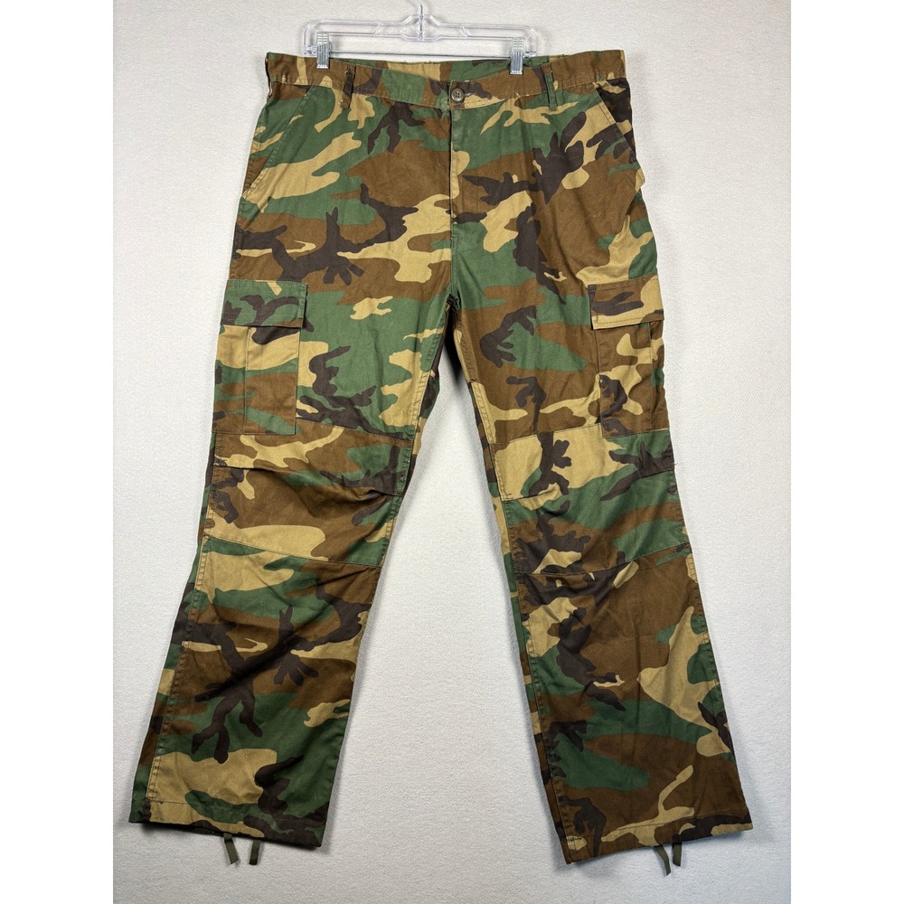 Rothco BDU Cargo Pants Woodland Camo Tactical Military XL Regular Green Brown